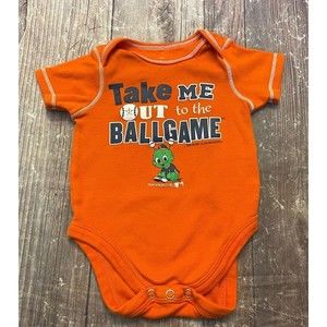 MLB Houston Astros Baseball Baby Onesie Bodysuit Clothes Outfit, Newborn